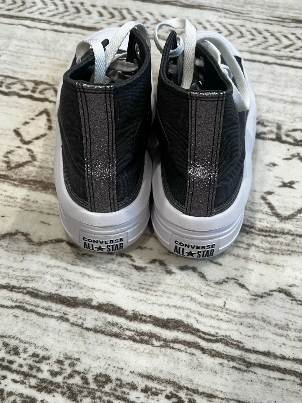 Converse Kids Black and White High-Top Platform Sneakers